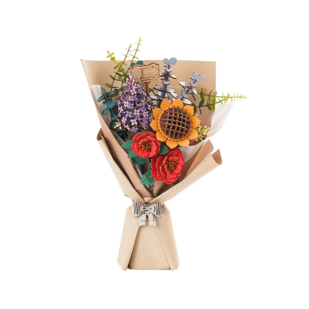 Modern Wooden Puzzle: Bouquet of Flower