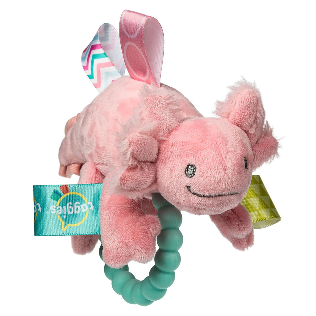 Pink Teether Rattle Lizzy Axolotl