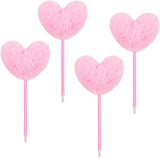 Pink Furry Heart Pens