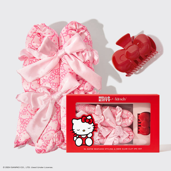 XL Satin Heatless Styling & Bow Hello Kitty X Kitsch | The Wooden Horse