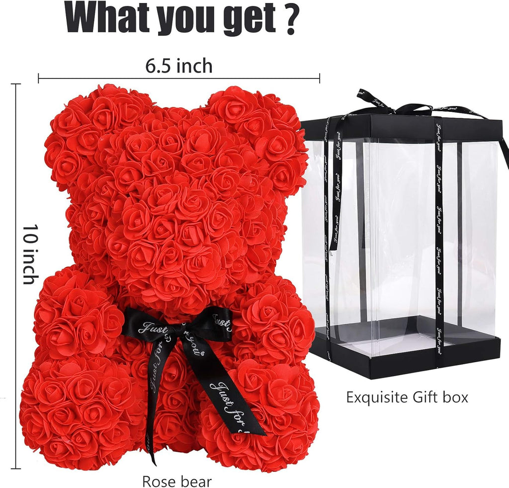Rose Bear 10in