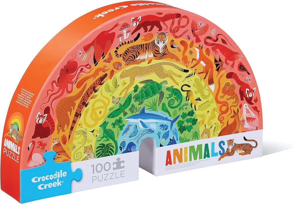 100-pc Shaped Box Puzzle / Rainbow Animals