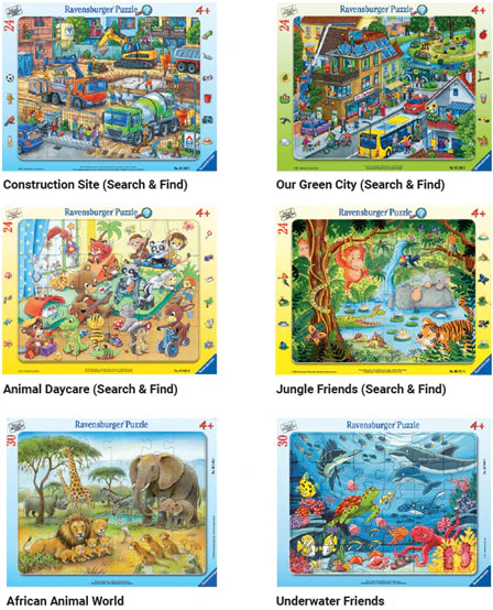 Cardboard Display of Assorted 24-30pc Frame Puzzle