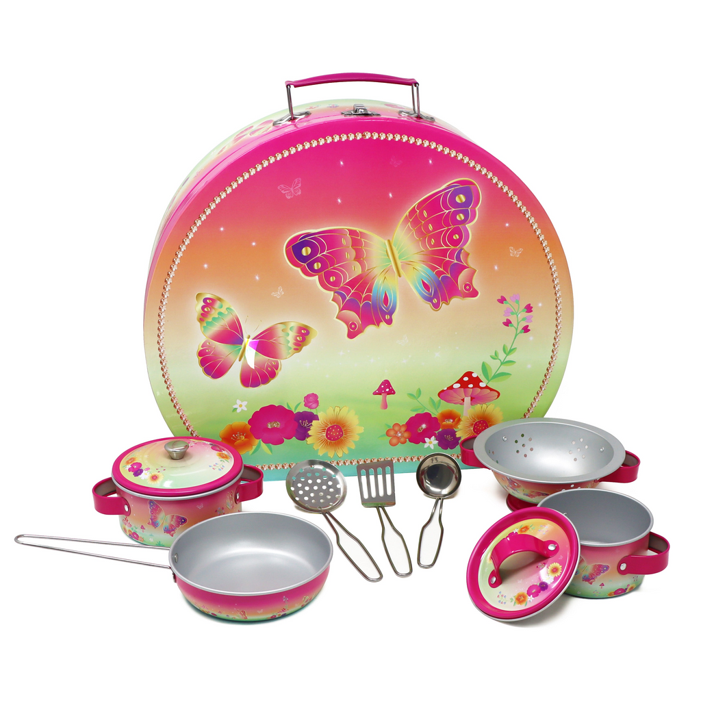 Cooking Set in Rainbow Butterfly Carry Case