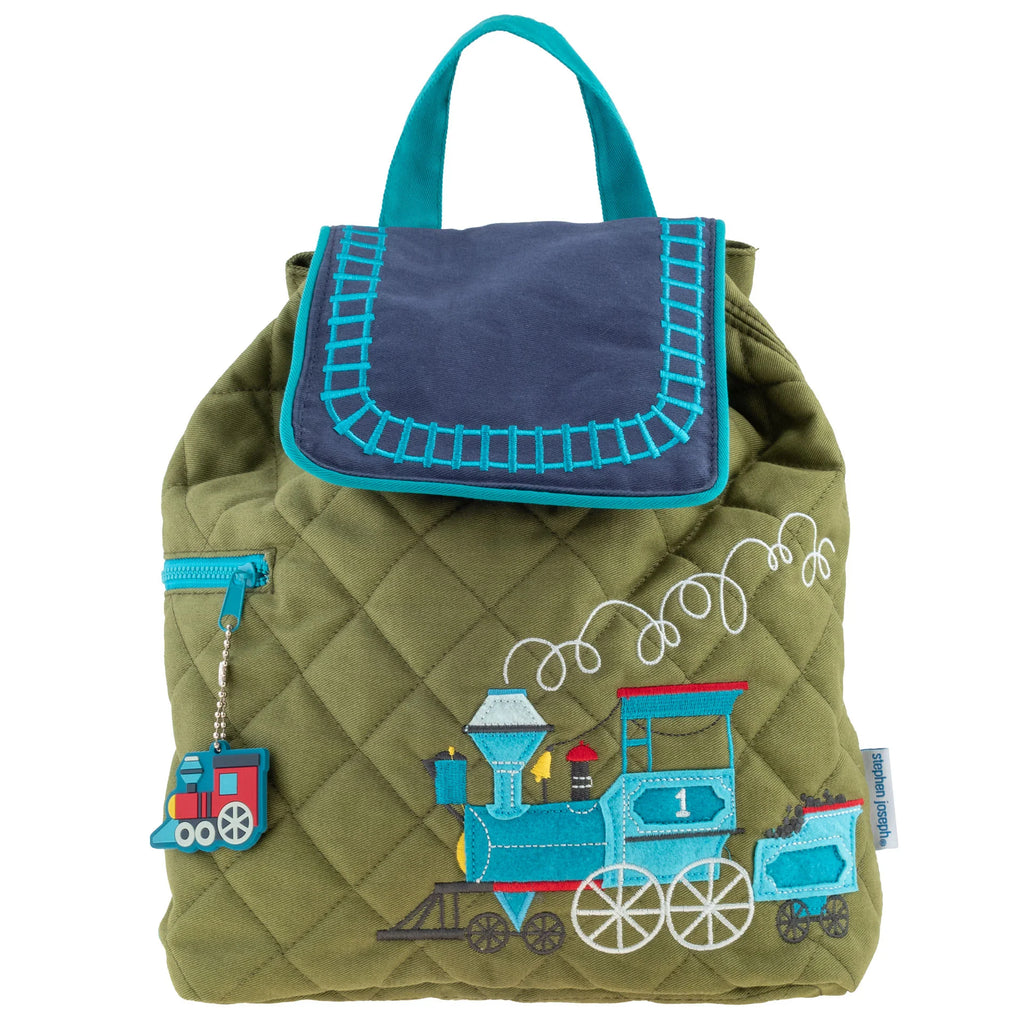 Green Train Quilted Backpacksdoll