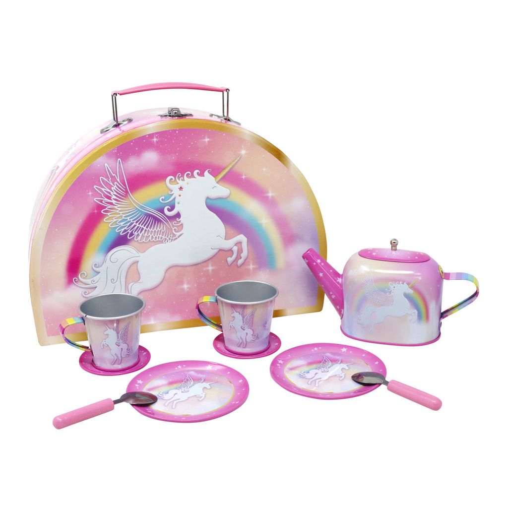 Unicorn Dreamer 9pc Tin Tea Set in Carry Case