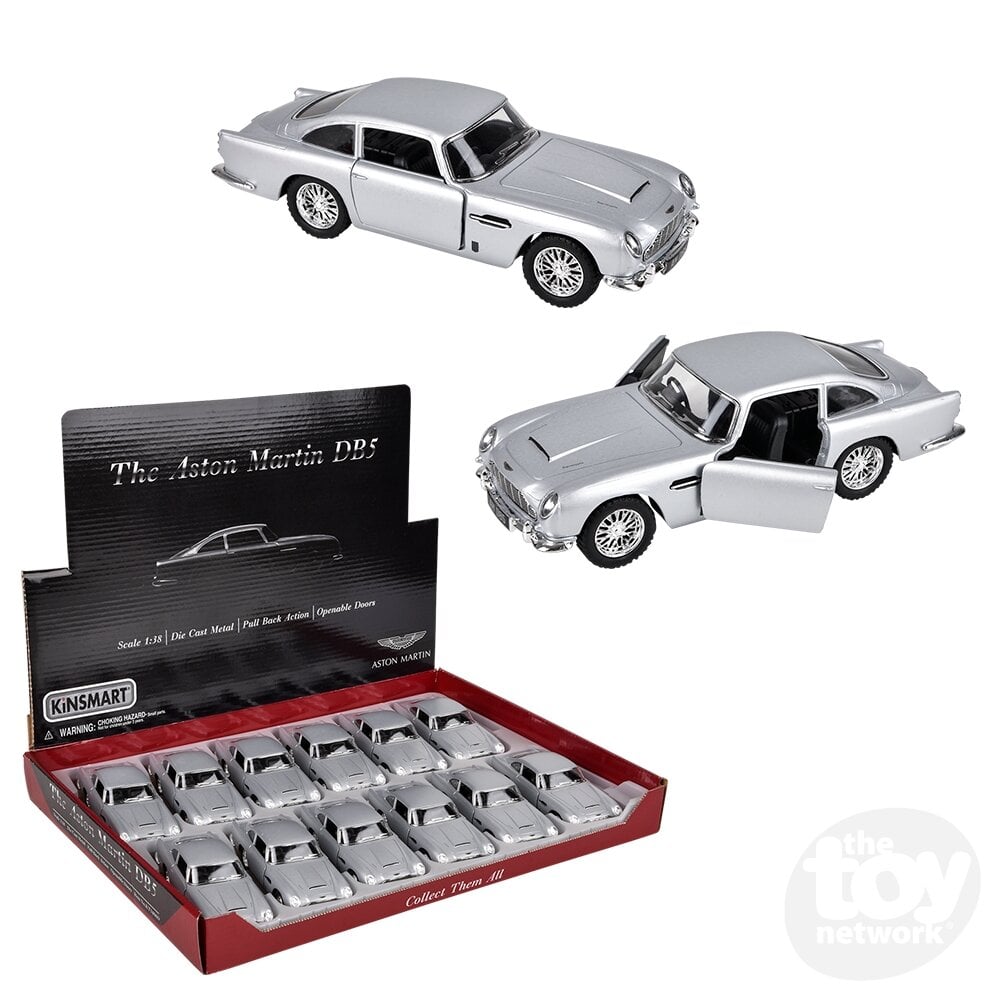5" Diecast Pull Back Silver Aston Martin Db5