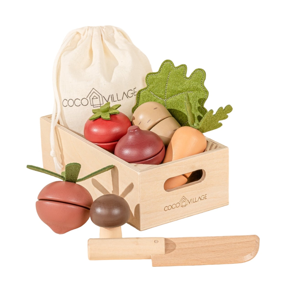 Wooden Vegetables playset