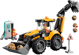 Yellow Backhoe Loader