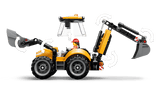 Yellow Backhoe Loader
