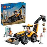 Yellow Backhoe Loader