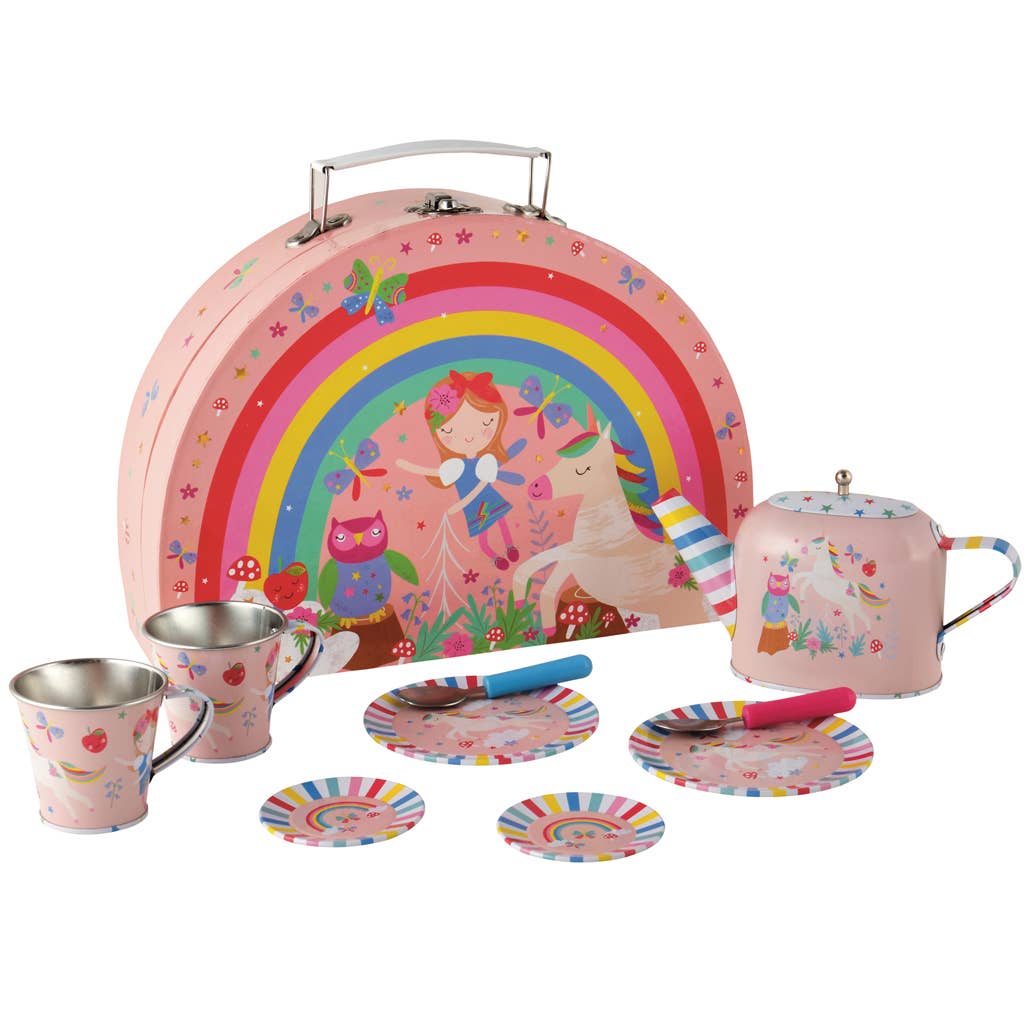 Rainbow Fairy Tin Tea Set is Semi Circle