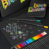 12ct Tin Color Pencils Black Edition