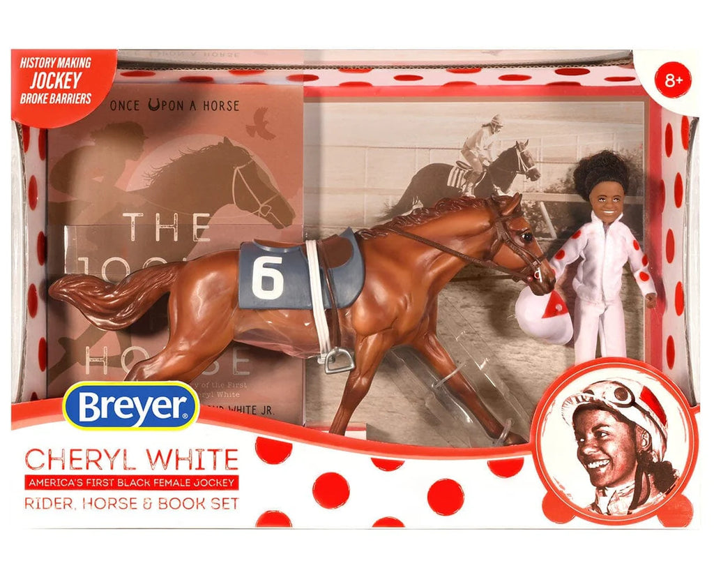 Cheryl White Horse, Book, and Rider set