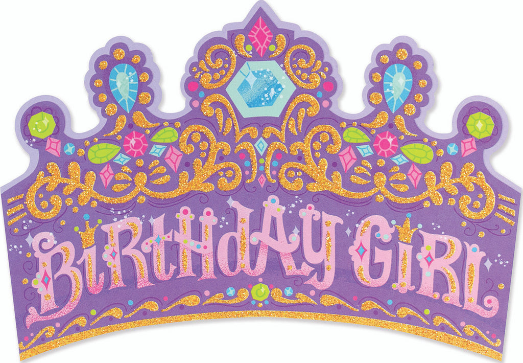 Girl Crown Card - Glitter