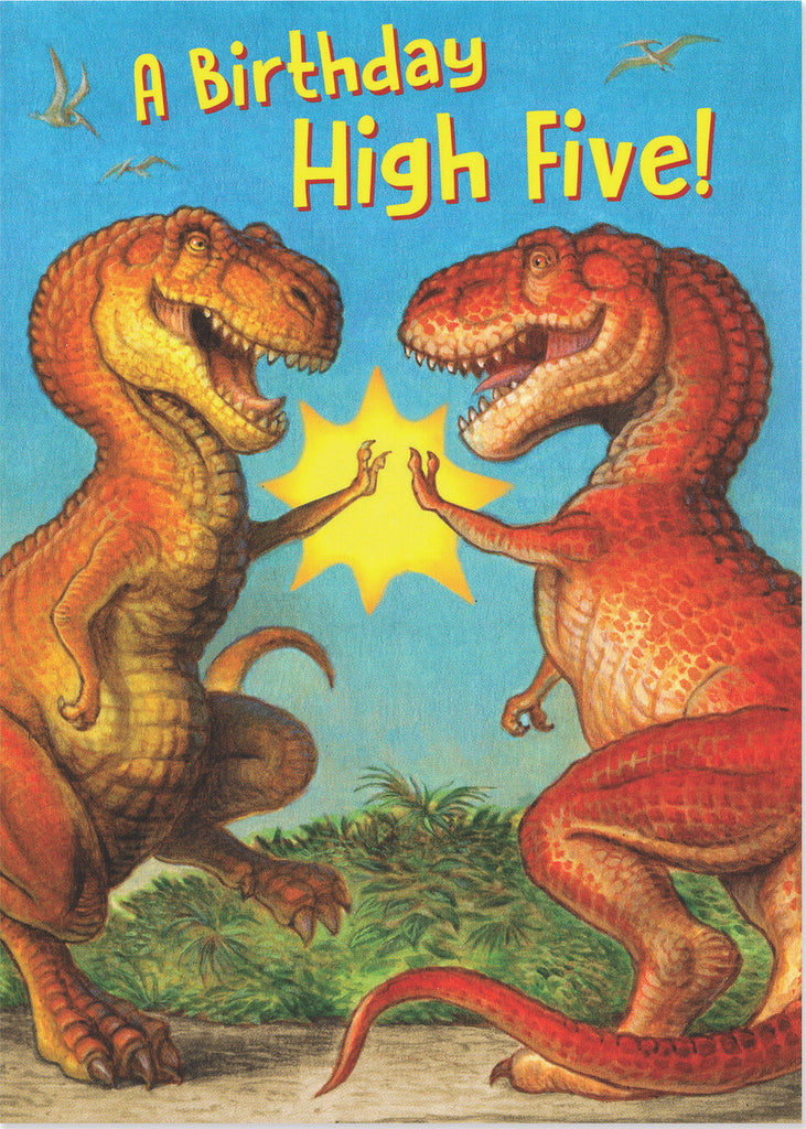 Dinosaurs High Five Card Birthday