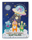 Out of this World Alien Birthday Cake Card