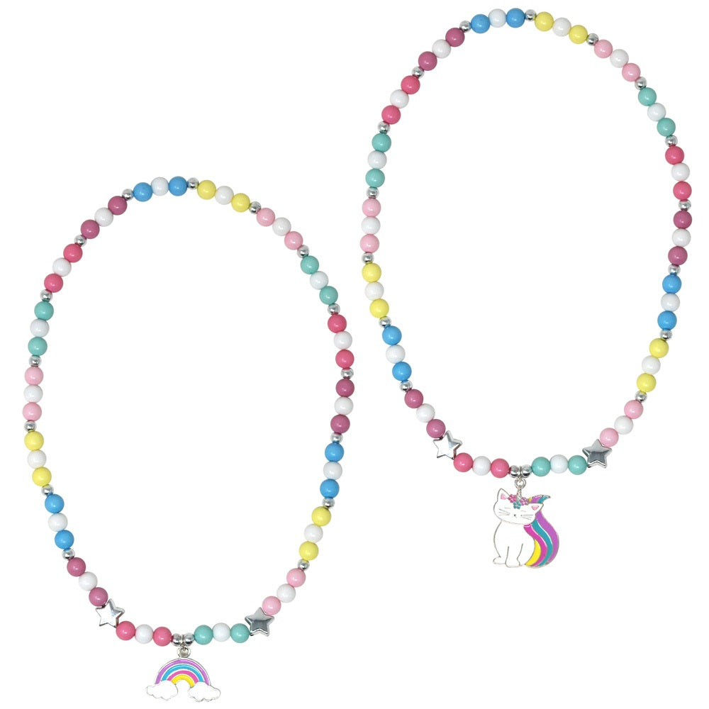 Caticorn Rainbow Beaded Necklace