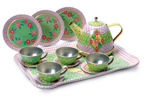 Tin Tea Set and Travel Case