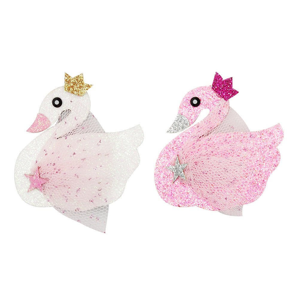 Swan Glitter Hairclip