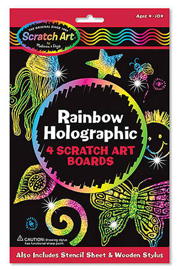 Rainbow Holographic Scratch Art Boards
