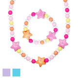 Matt Bead Star Necklace & Bracelet Set