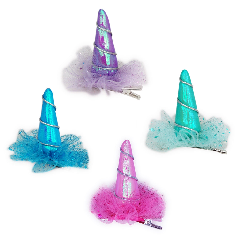 Mini Unicorn Horn Hairclips In Tub