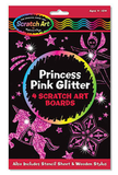 Princess Pink Glitter Scratch Art Boards