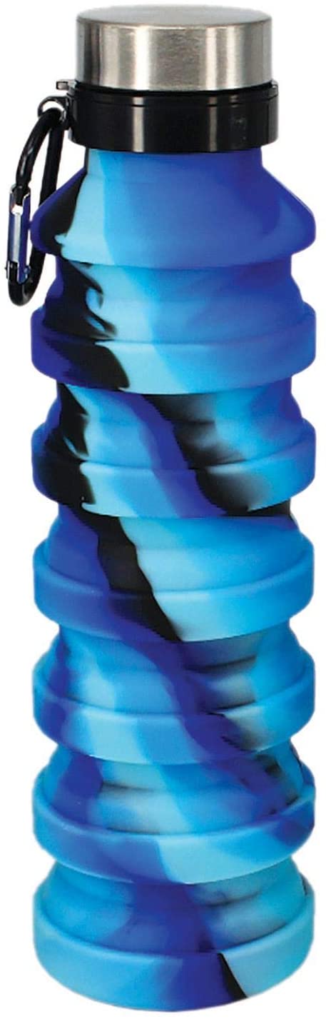 Water Bottle Blue And Black Collapsible