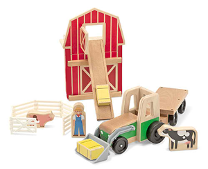 Whittle World Wooden Barn & Tractor Set