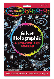Silver Holographic Scratch Art Boards