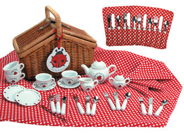 Ladybug Tea Set Basket
