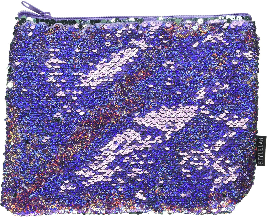Periwinkle Irid/Matte-Sequin Pouch