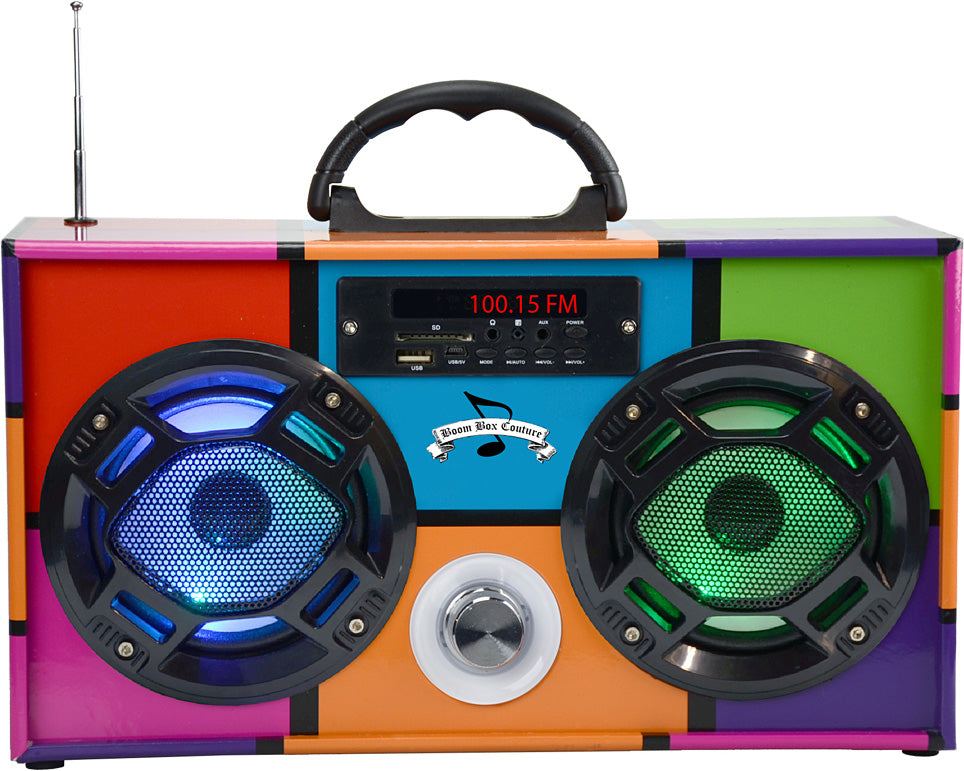 Retro Speakers Boom Box W LED