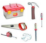 Red Tool Box & 6 pc Tool Set