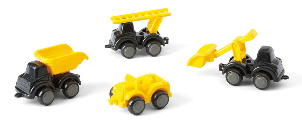 4" Construction Vehicles in a Display