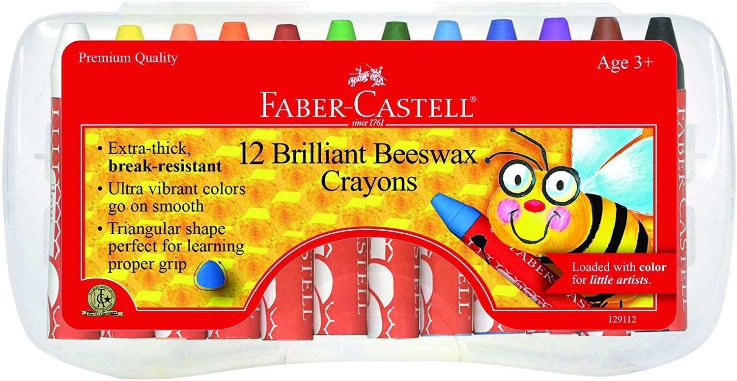 12ct Brilliant Beeswax Crayons in Storage Case