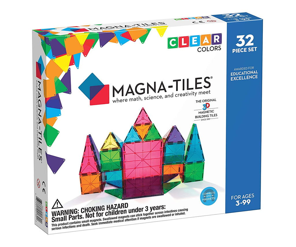 32 pc Clear Color Magna Tiles