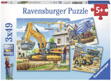 Lg Construction Vehicles 3 x 49 pc Puzzles