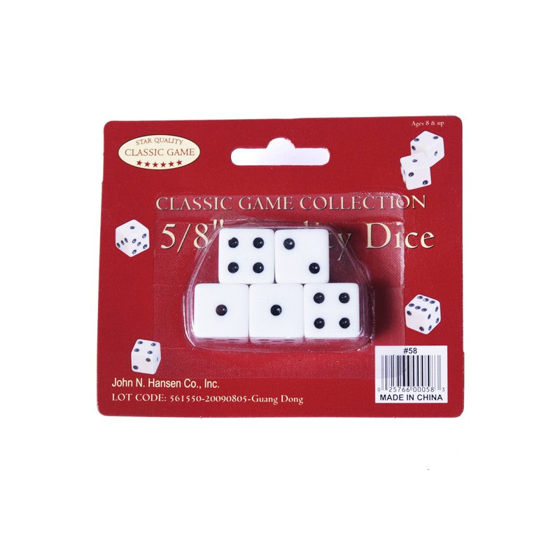 Dice on a Card (5/8 Inch)