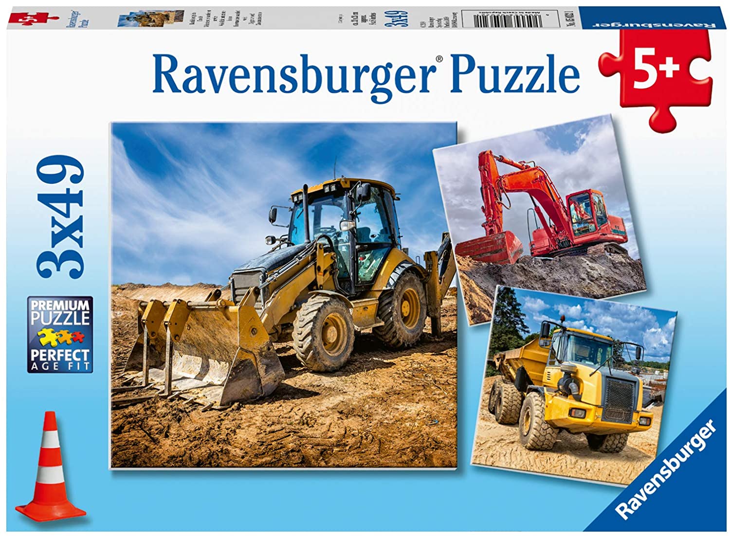 Diggers at Work 3 x 49 pc Puzzle