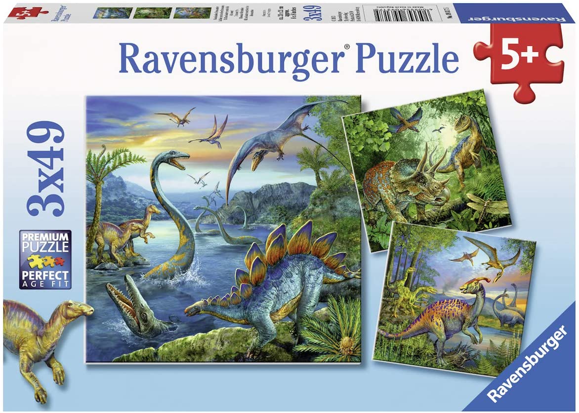 Dinosaur Fascination 3 x 49 pc Puzzle
