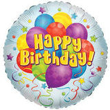 Birthday Balloons On White Foil
