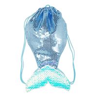 Mermaid Wishes Drawstring Bag-blue