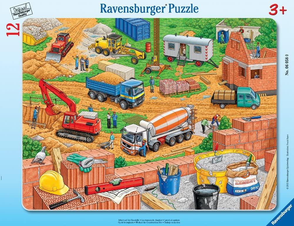 Work at the Construction Site 12 pc. Framed Puzzle