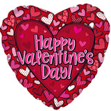 Valentines Day Pattern Heart 17" Mylar